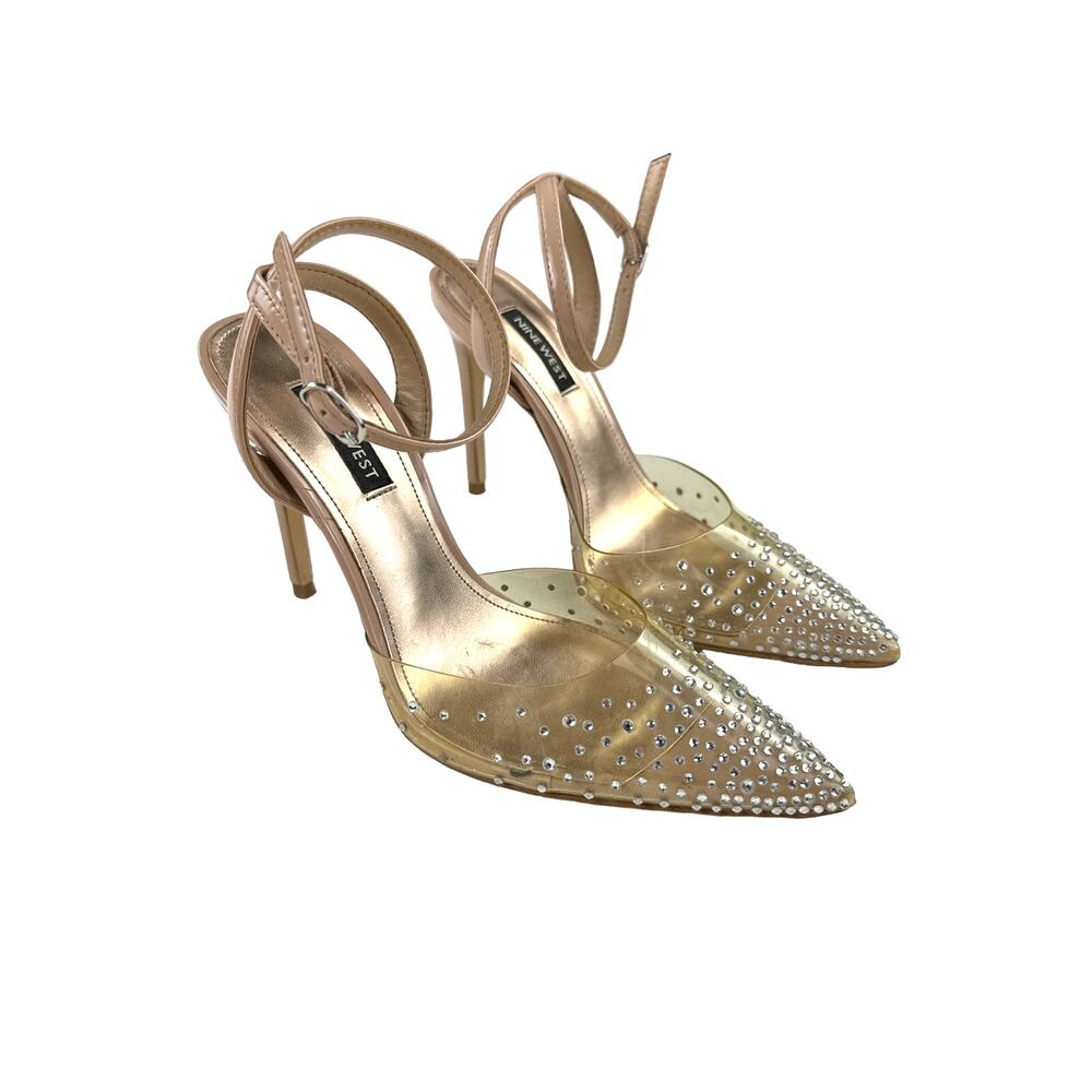 Nine West - Foreva Rhinestone Stiletto Pumps In Nude & Clear